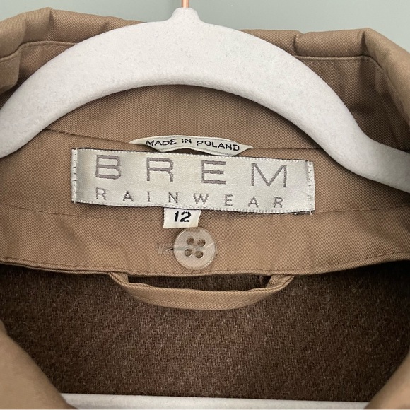 Vintage Brem Rainwear Classic Tan Lined Double Breasted Trench Coat Tie - Picture 13 of 16